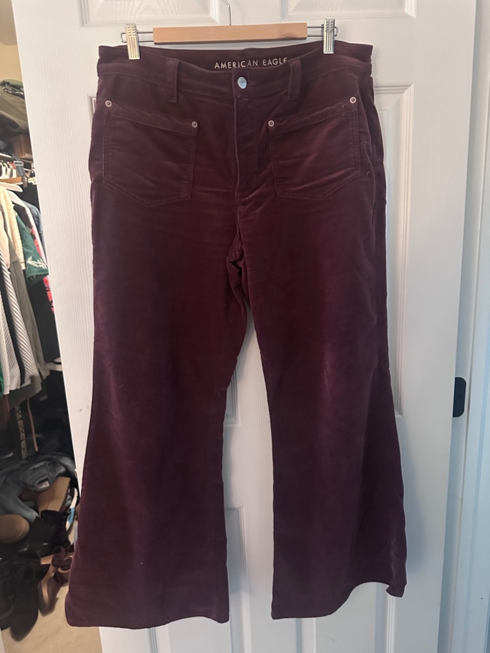 American Eagle Corduroy Pants in Burgundy